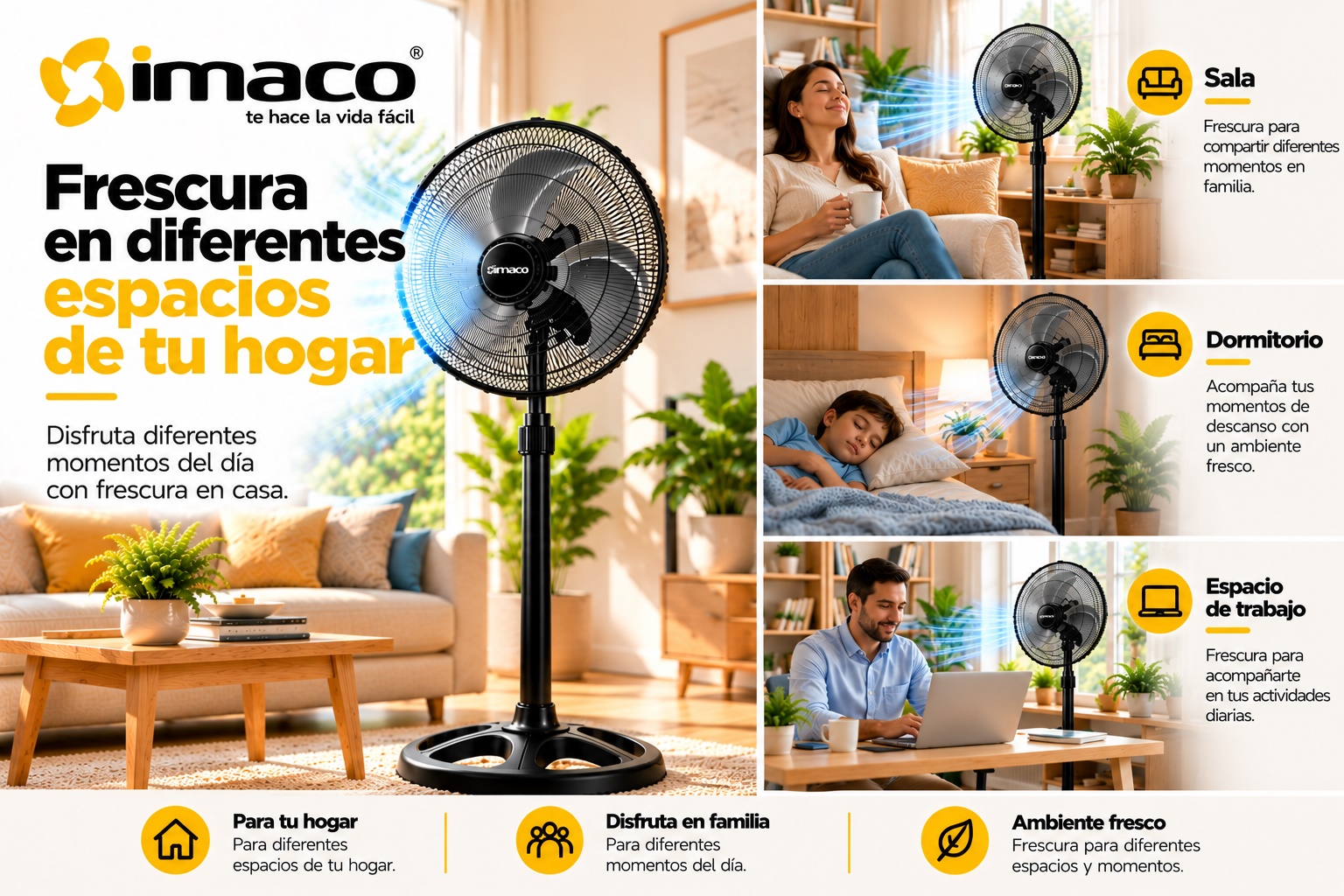 Ventilador Imaco FSM2060 para diferentes espacios del hogar